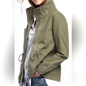Old Navy Military Green Canvas Utility Full Zip Jacket - medium